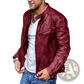 Men's Distressed Pu Leather Motorcycle Jacket
