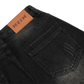 Men's Distressed Straight Leg Black Denim Jeans
