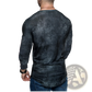 Men's Distressed Textured Long Sleeve T-shirt