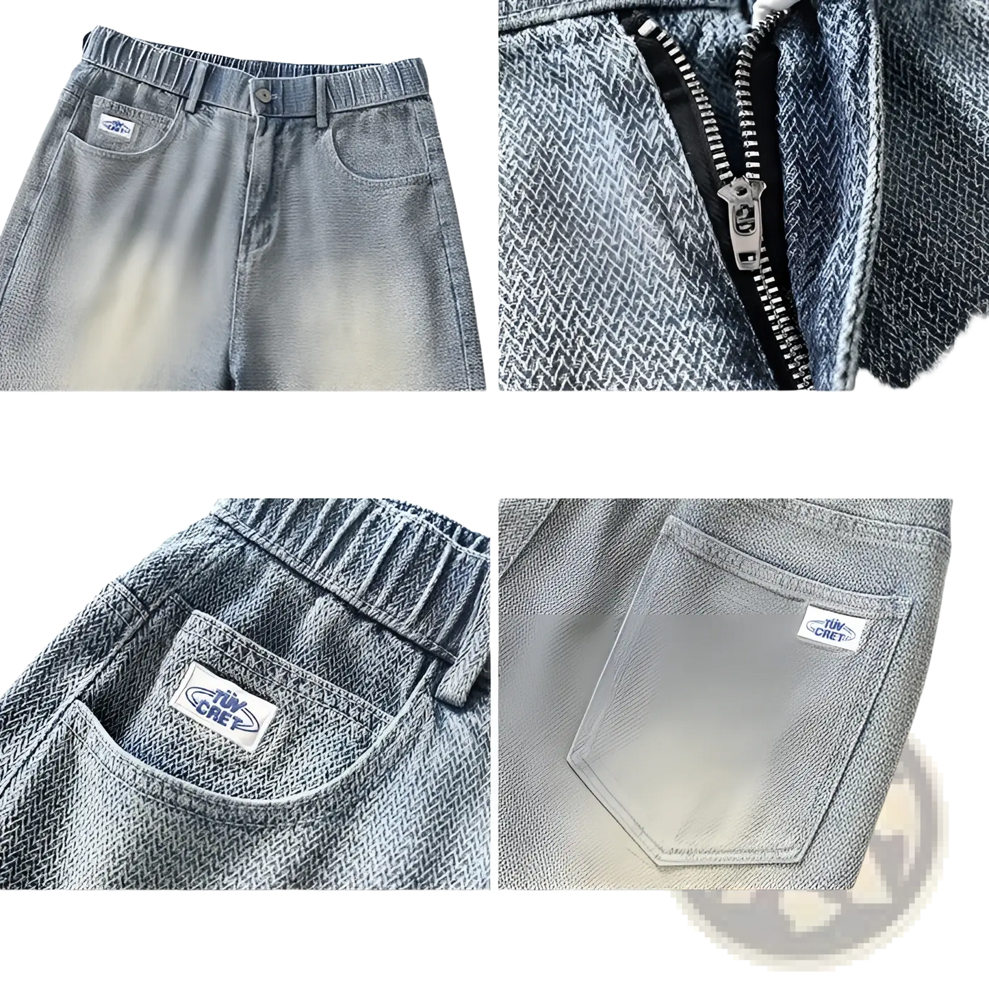 Men's Elastic Waist Light Wash Denim Shorts