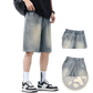 Men's Elastic Waist Light Wash Denim Shorts