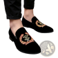 Men's Embroidered Laurel Wreath Velvet Loafers
