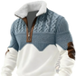 Men's Faux Fur Trim Cable Knit Half Zip Sweater