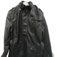 Men's Faux Leather Stand Collar Trench Coat