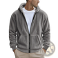Men's Fleece Lined Loose Zip Up Hooded Jacket