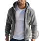 Men's Fleece Lined Loose Zip Up Hooded Jacket