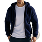 Men's Fleece Lined Loose Zip Up Hooded Jacket