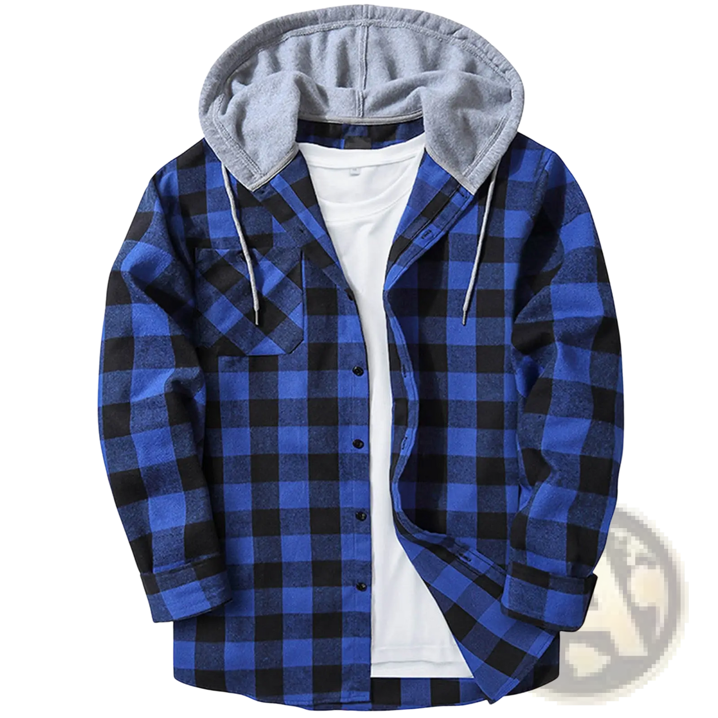 Men's Fleece Lined Plaid Flannel Hooded Shirt
