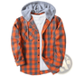 Men's Fleece Lined Plaid Flannel Hooded Shirt