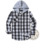Men's Fleece Lined Plaid Flannel Hooded Shirt