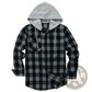 Men's Fleece Lined Plaid Flannel Hooded Shirt
