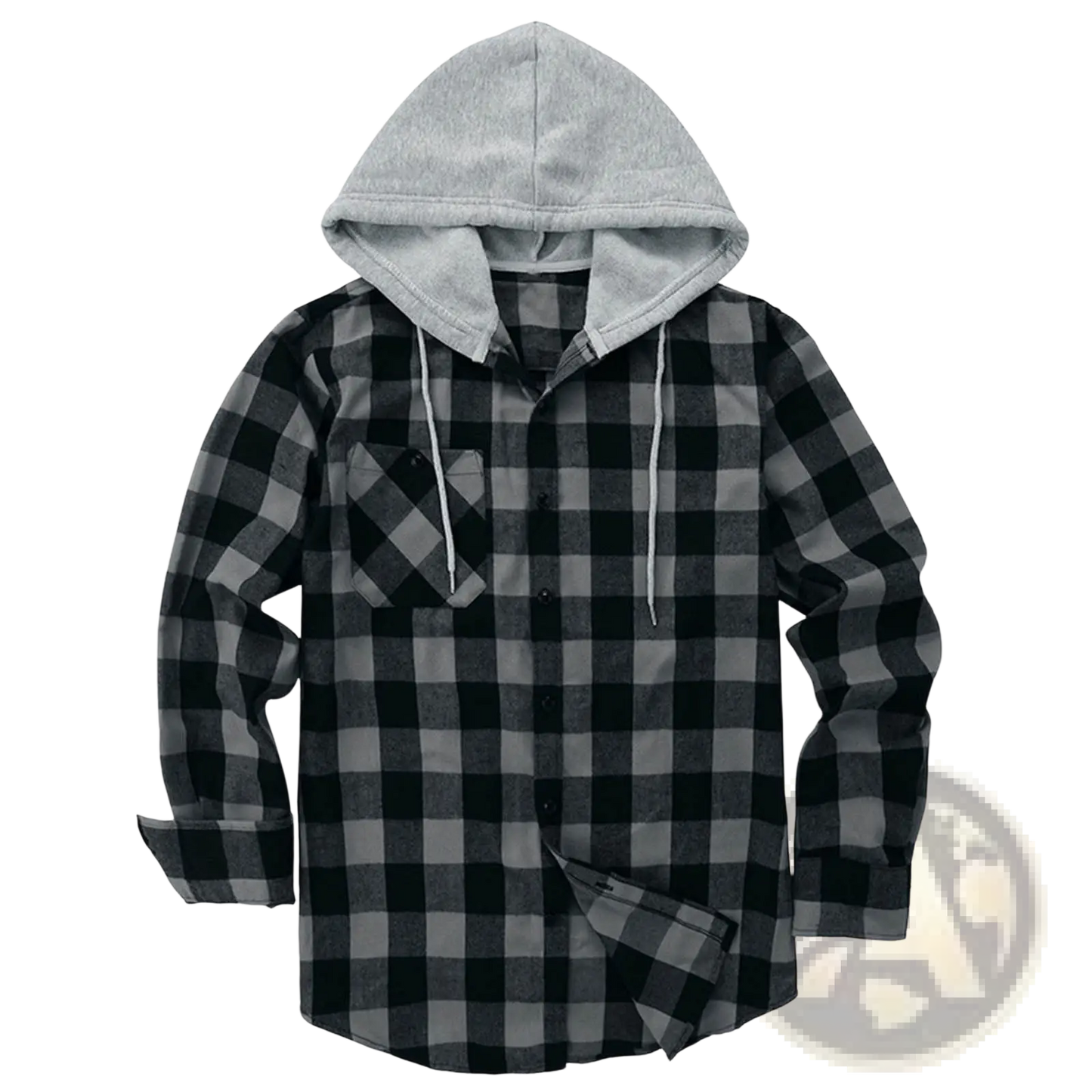 Men's Fleece Lined Plaid Flannel Hooded Shirt