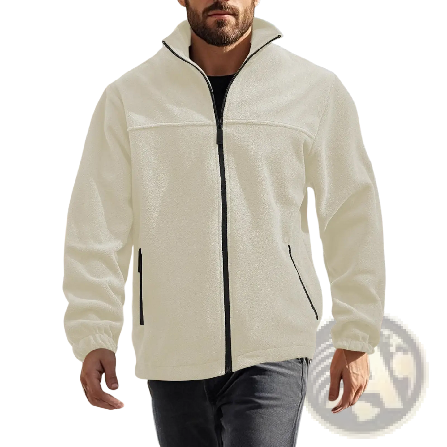Men's Full Zip Polar Fleece Stand Collar Jacket
