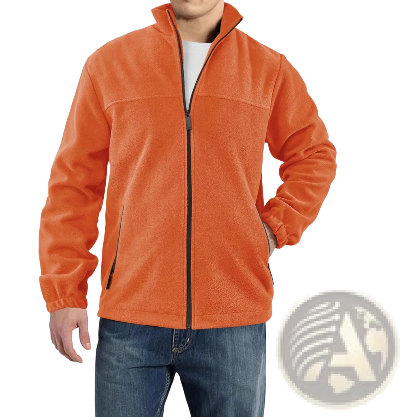 Men's Full Zip Polar Fleece Stand Collar Jacket