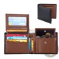 Men's Genuine Leather Bifold Wallet with Coin Pocket