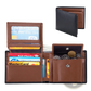 Men's Genuine Leather Bifold Wallet with Coin Pocket