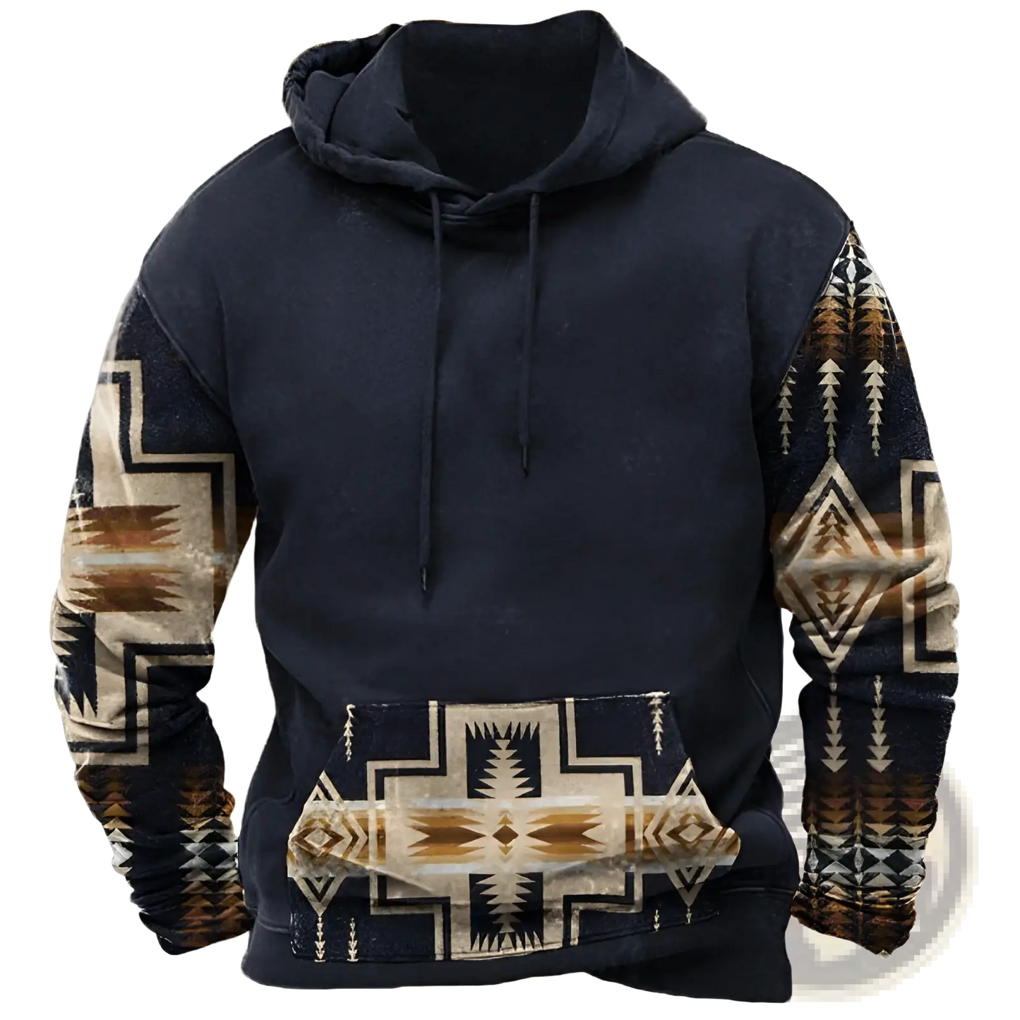 Men's Geometric Tribal Print Streetwear Pullover Hoodie