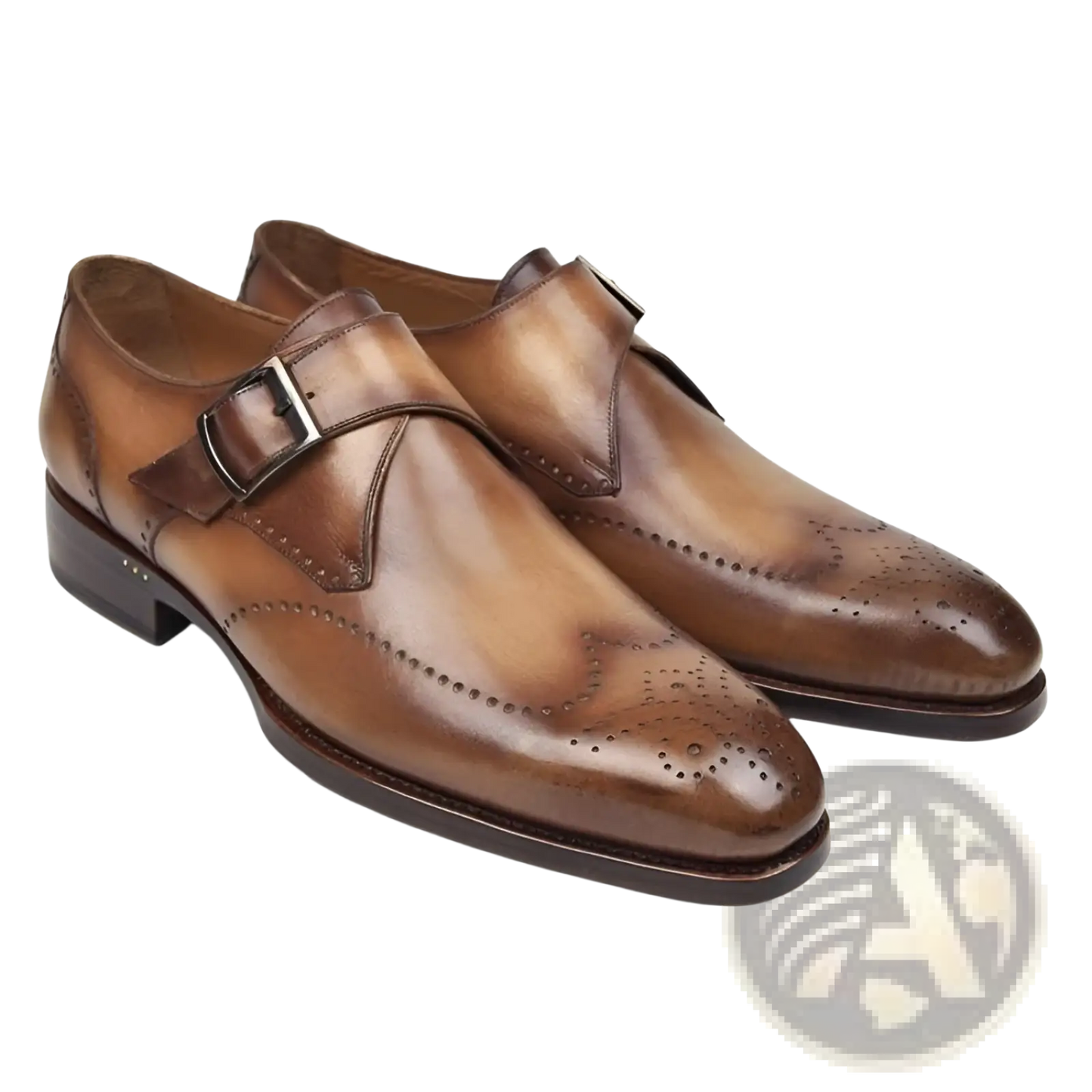Men's Gradient Pointed Toe Horsebit Leather Formal Shoes