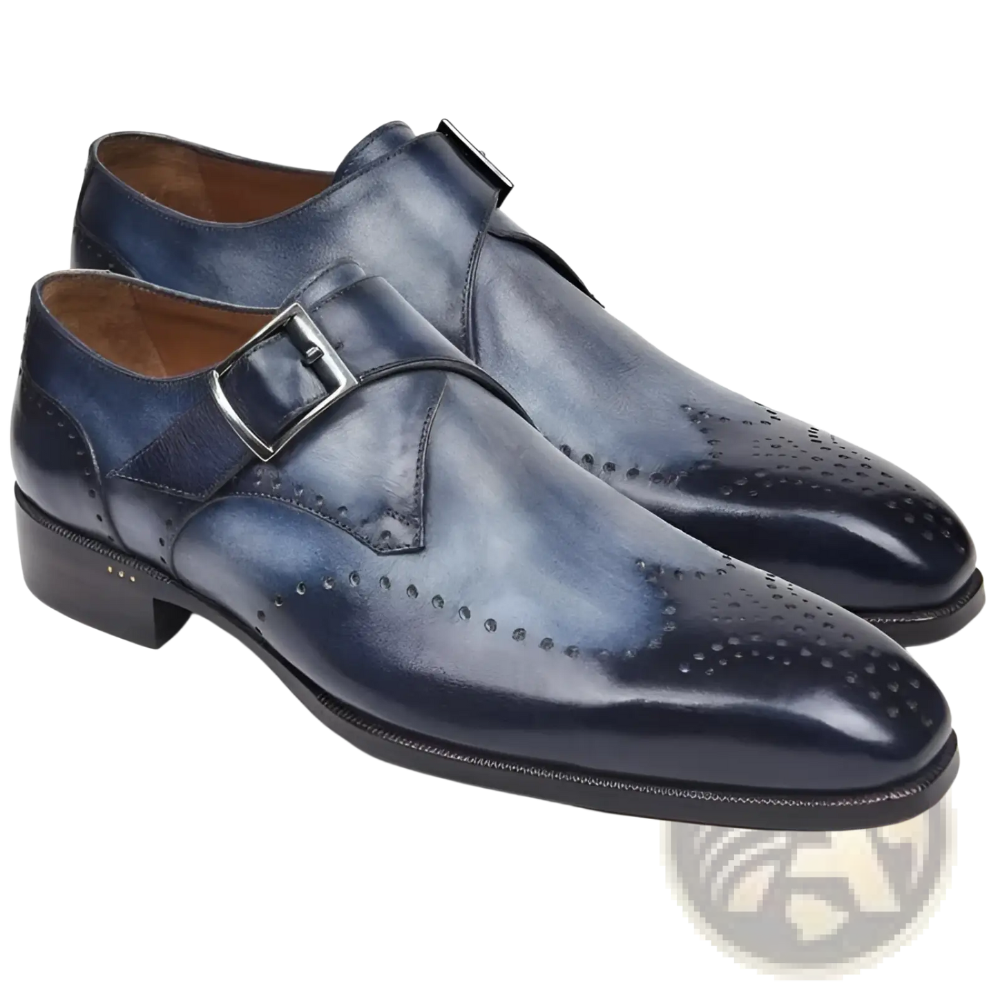 Men's Gradient Pointed Toe Horsebit Leather Formal Shoes