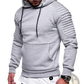 Men's Gray Camo Pleated Raglan Sleeve Hoodie