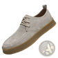 Men's Gray Suede Lace Up Casual Flat Shoes