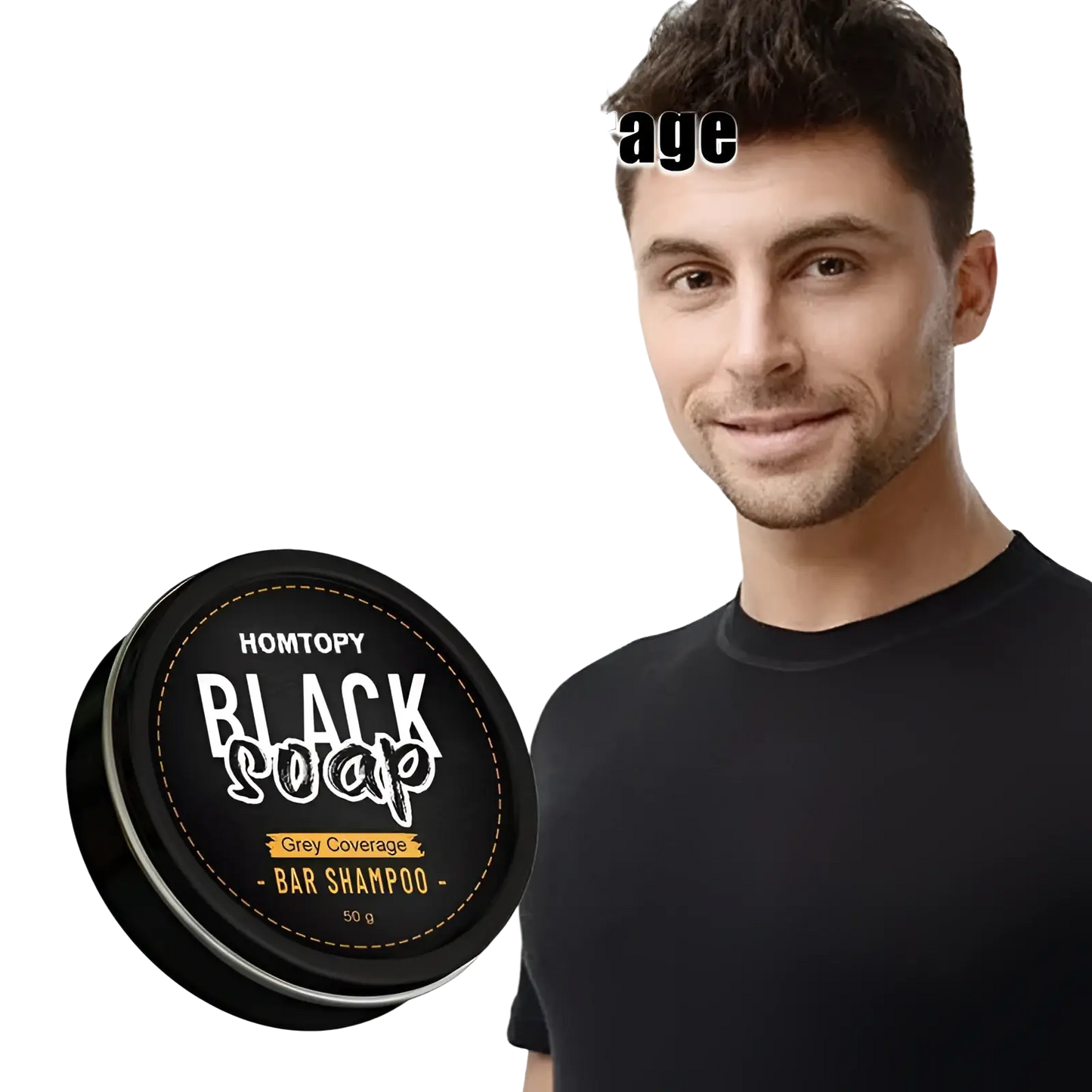Men's Grey Coverage Bar Shampoo for Dark Hair 50g