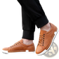 Men's Handmade Leather Low Top Sneakers Casual Shoes