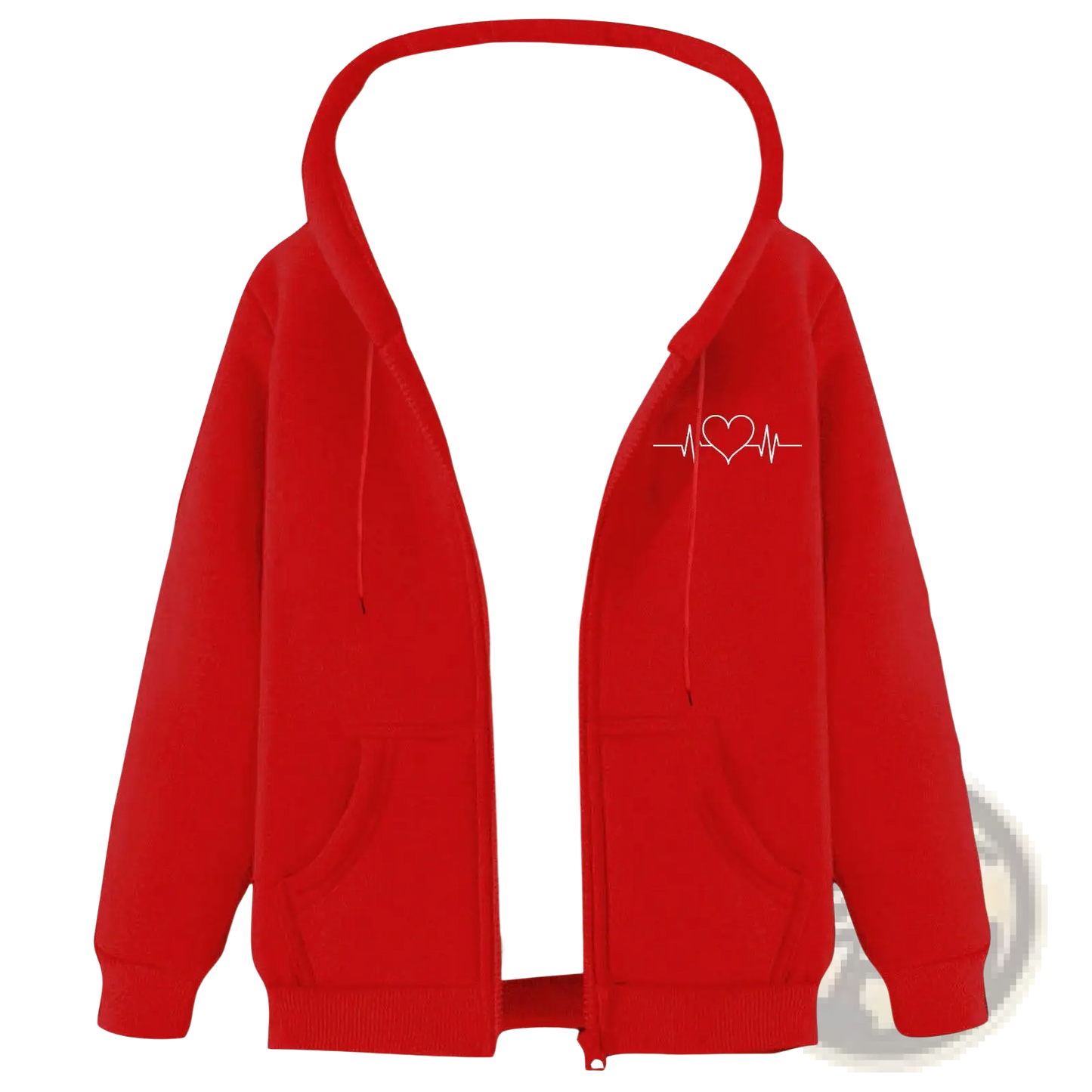 Men's Heartbeat Sherpa Lined Zip Up Winter Fleece Hoodie