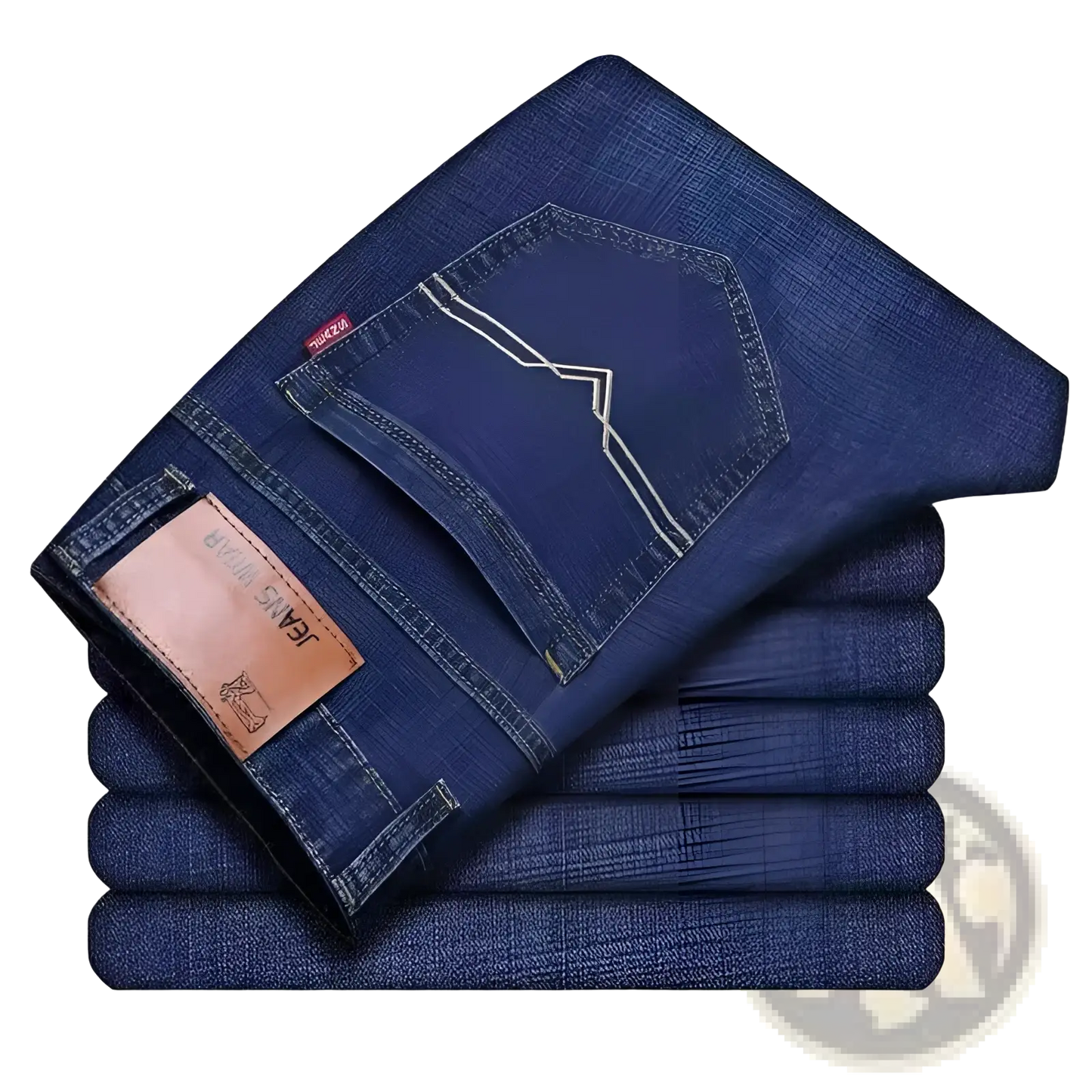 Men's High Waist Slim Fit Elastic Business Casual Jeans