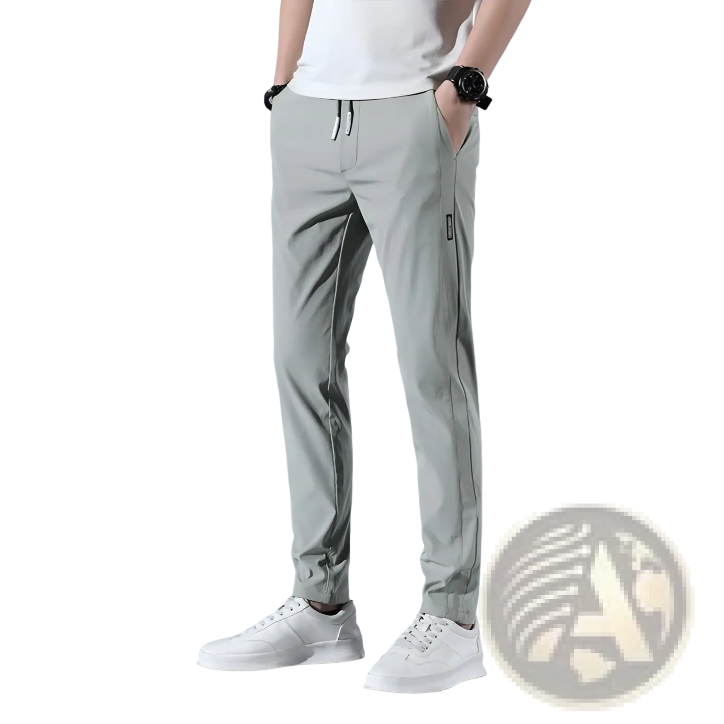 Men's Ice Silk Straight Leg Athletic Jogger Pants