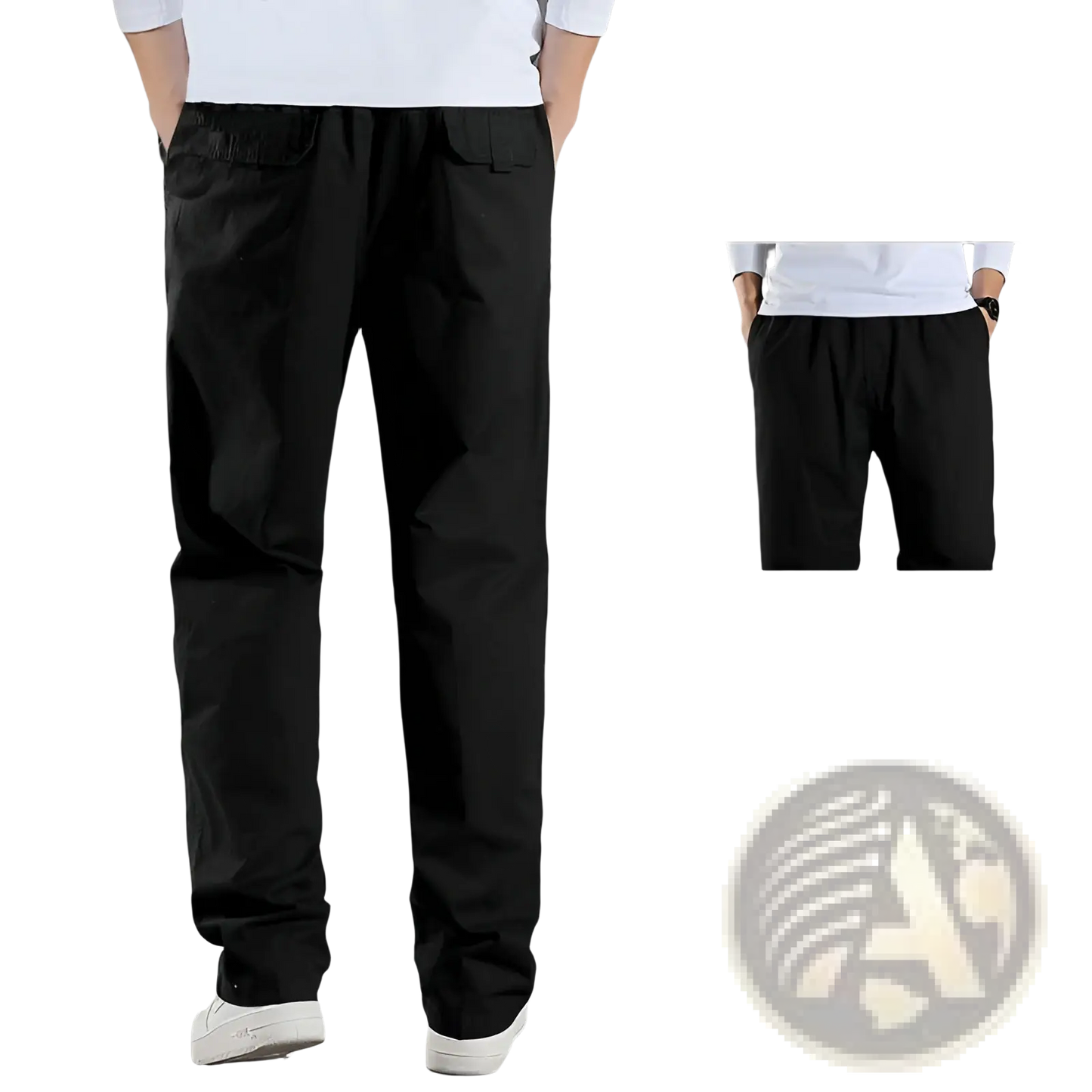 Men's Japanese Style Cotton Straight Leg Workwear Pants