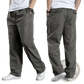 Men's Japanese Style Cotton Straight Leg Workwear Pants