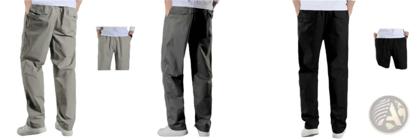 Men's Japanese Style Cotton Straight Leg Workwear Pants