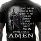 Men’s Knight Graphic Cotton T-shirt with Amen Quote