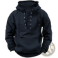 Men's Lace Up Cotton Pullover Hoodie with Kangaroo Pocket