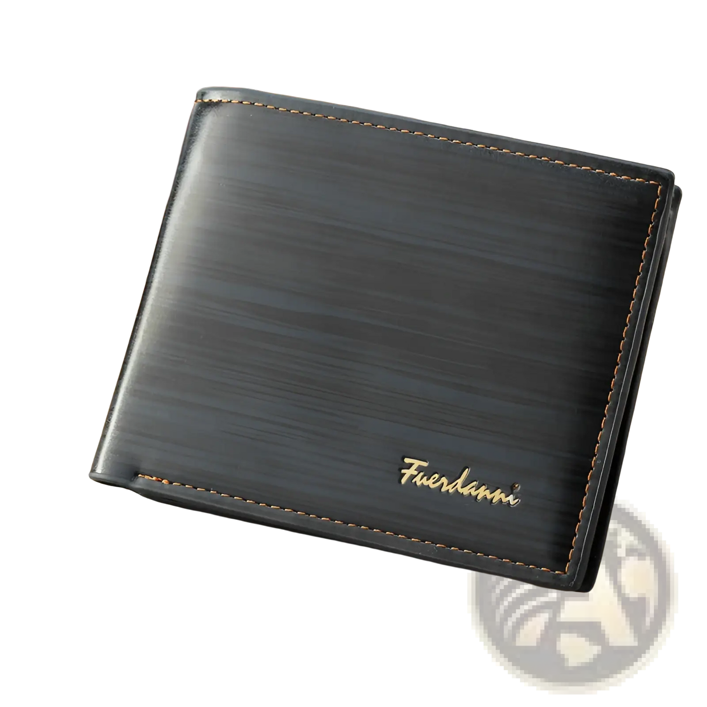 Men's Leather Bifold Wallet with Card Slots and Id Window