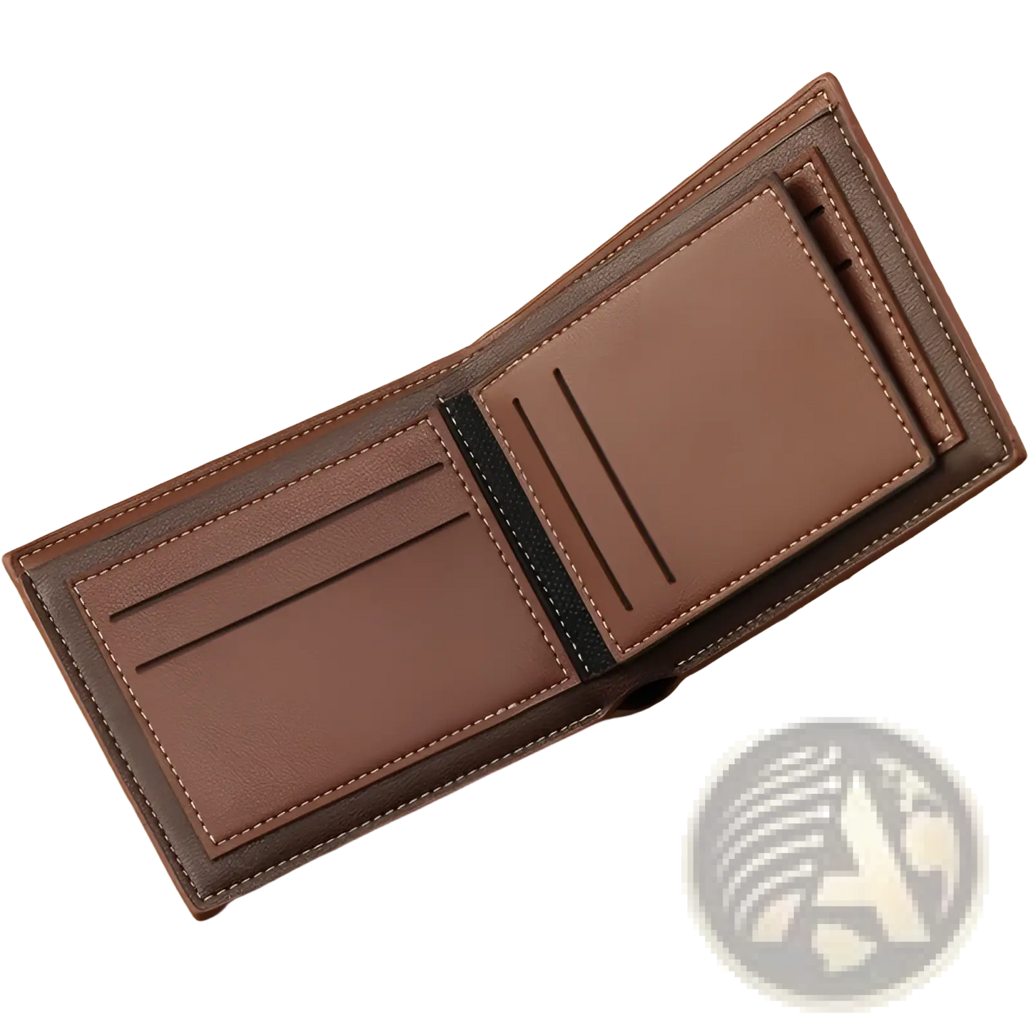 Men's Leather Bifold Wallet with Card Slots and Id Window