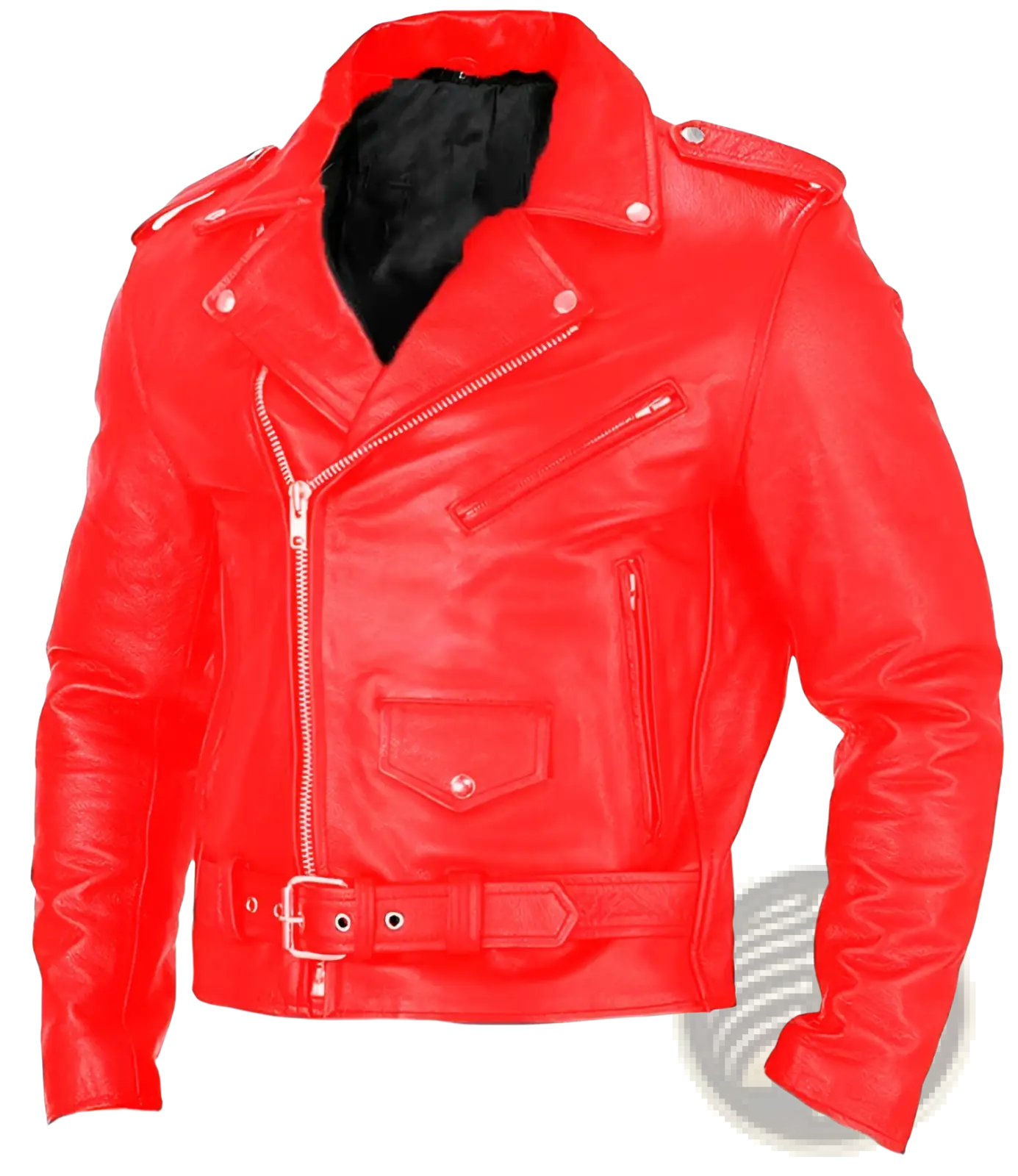 Men's Leather Biker Jacket Punk Style Slim Fit Coat