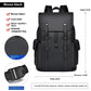 Men's Leather Business Travel Backpack with Laptop Sleeve
