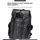 Men's Leather Business Travel Backpack with Laptop Sleeve