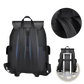 Men's Leather Business Travel Backpack with Laptop Sleeve