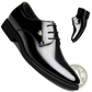 Men's Leather Dress Shoes Polished Lace Up Flats