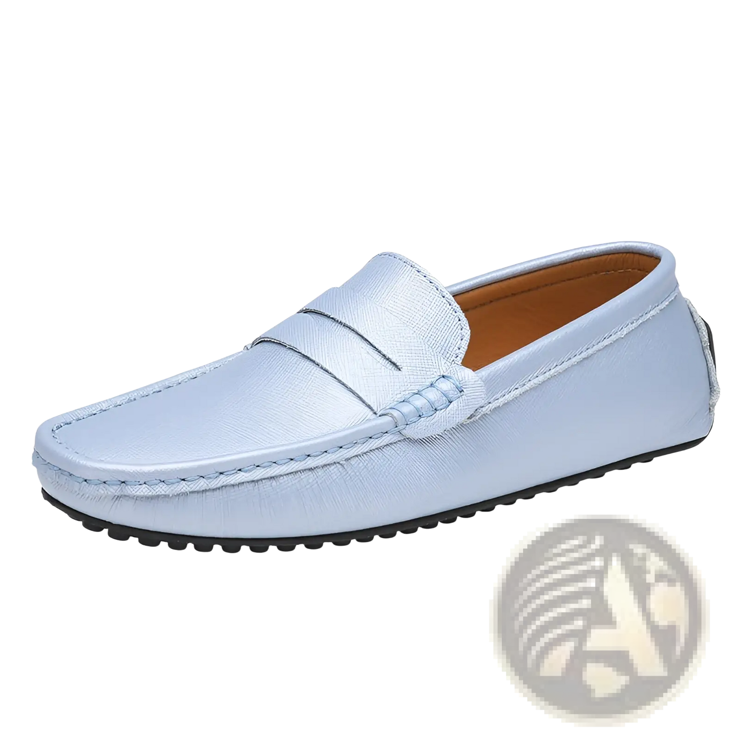 Men's Leather Driving Loafers with Rubber Soles