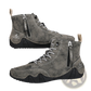 Men's Leather High Top Boots with Side Zipper