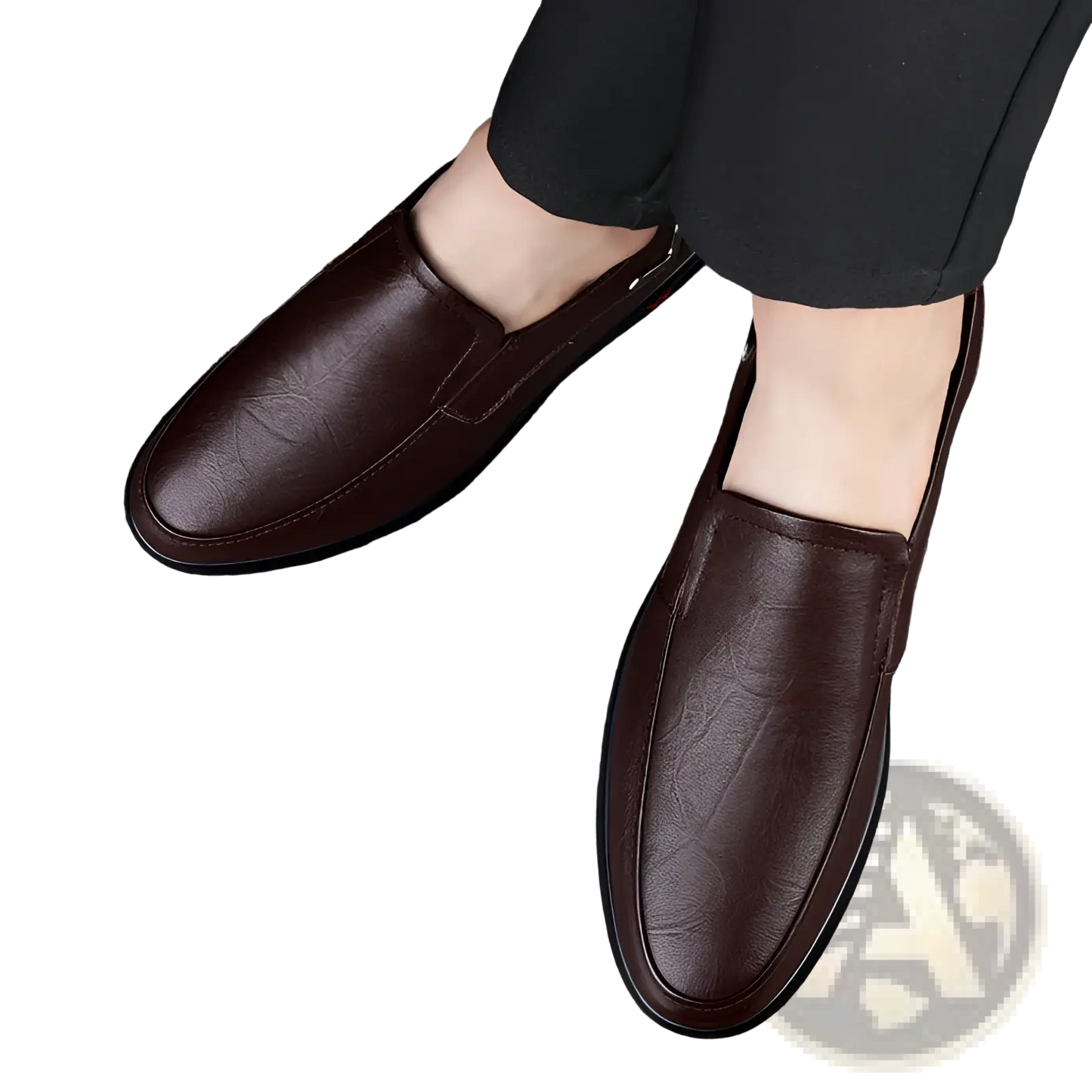 Men's Leather Loafers British Style Slip on Shoes