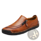 Men's Leather Loafers Zipper Business Casual Shoes