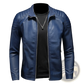 Men's Leather Motorcycle Jacket Slim Fit Biker Coat