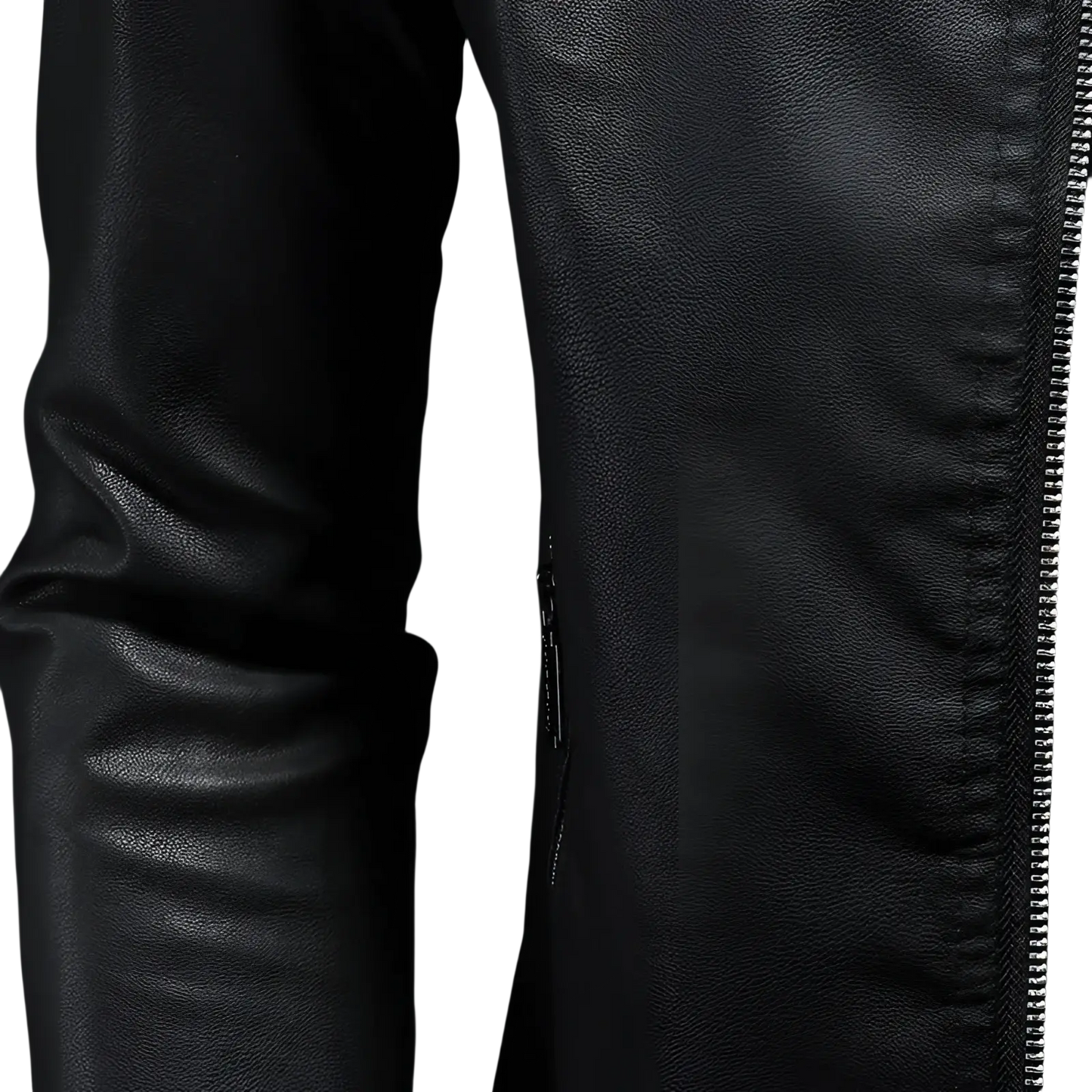 Men's Leather Motorcycle Jacket Slim Fit Biker Coat