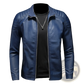 Men's Leather Motorcycle Jacket Slim Fit Biker Coat