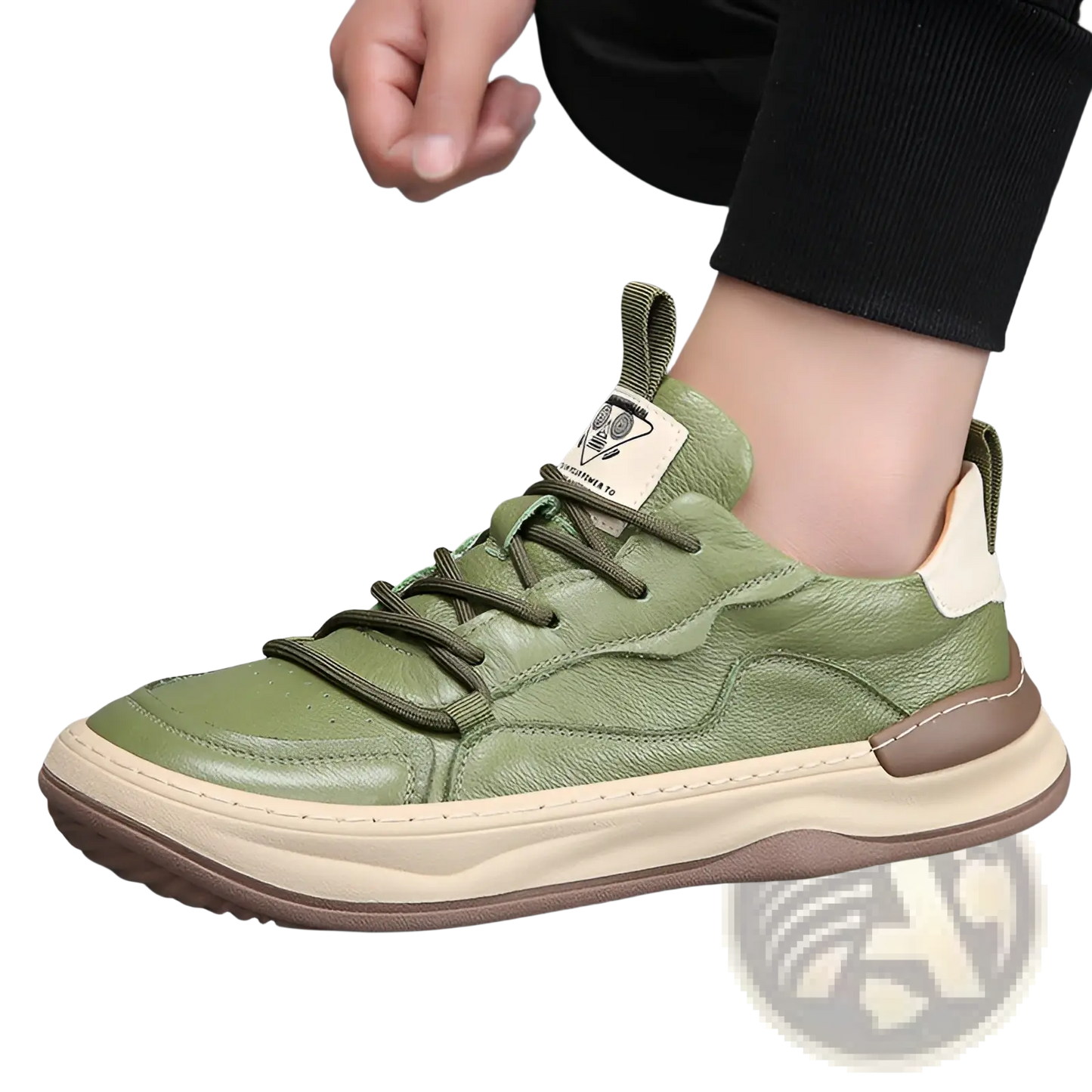 Men's Leather Perforated Breathable Sneakers